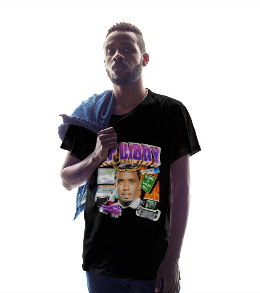 Sam Hyde Rip Diddy Welcome To Black Guy Hell Ciroc Wings 09 Typewriter T-Shirt