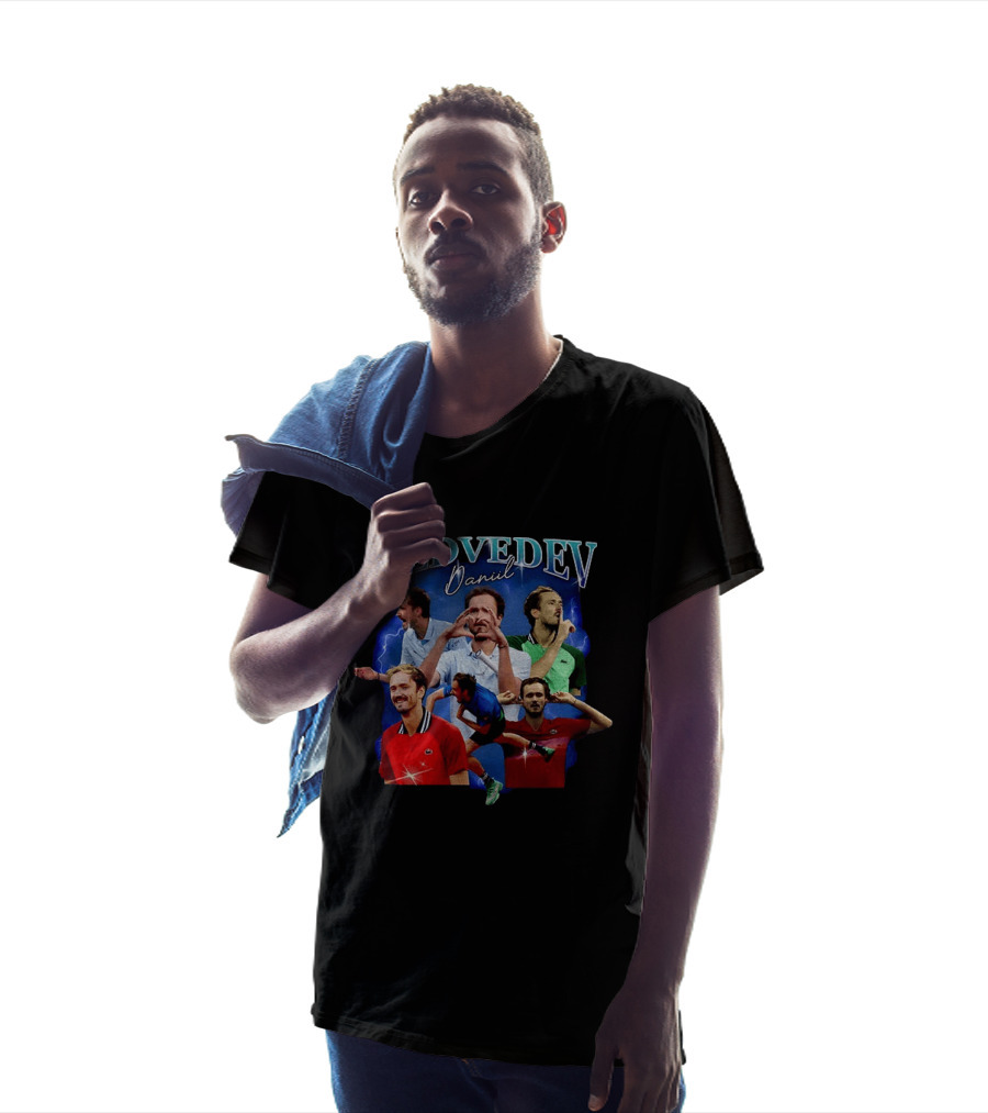 Medvedev Daniil Tennis Champion Dynamic Action Montage T-Shirt