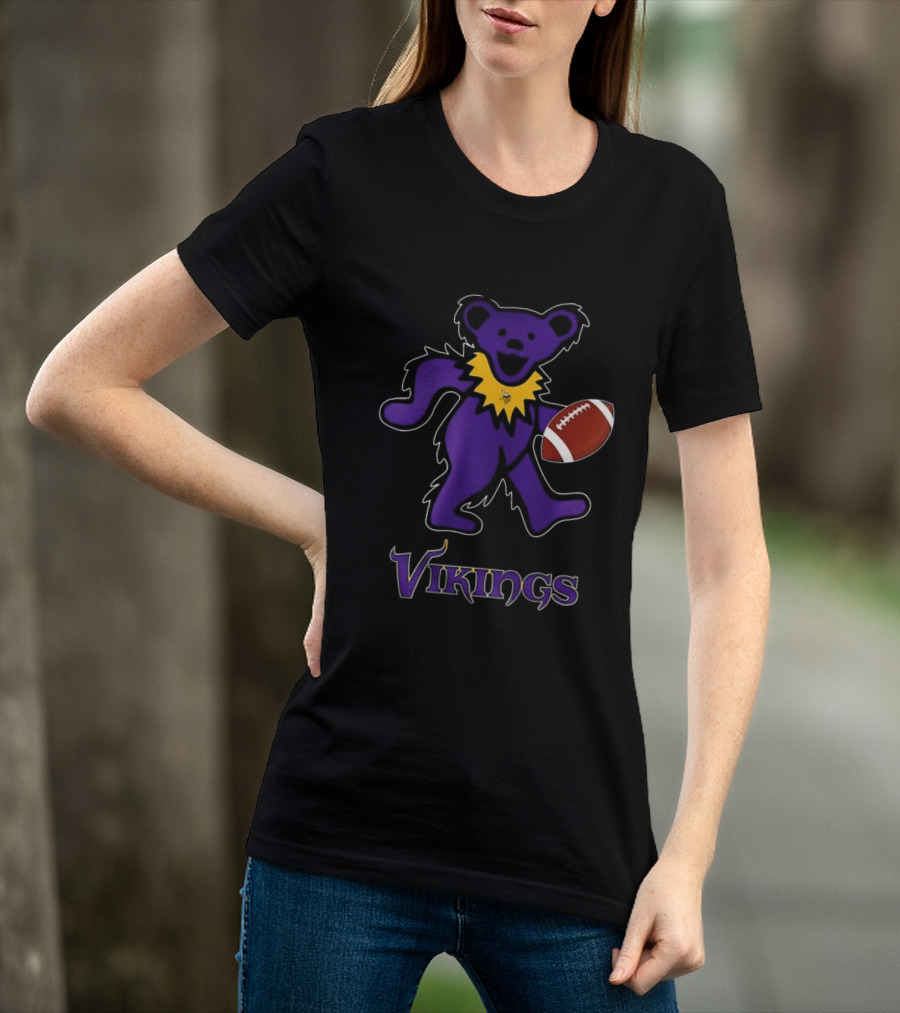 Minnesota Vikings Bear Grateful Dead Night Football 2024 T-Shirt