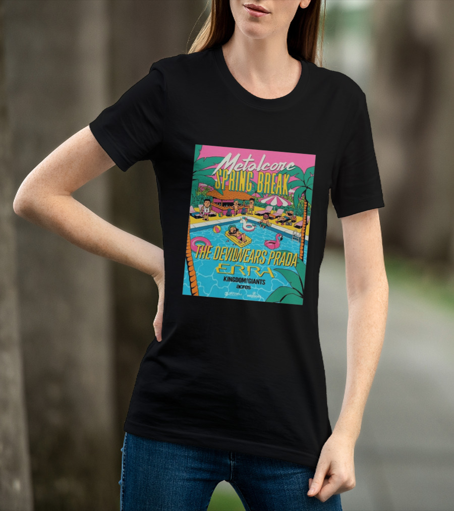 Metalcore Spring Break The Devil Wears Prada ERRA Kingdom Of Giants Acres Tour 2025 T-Shirt