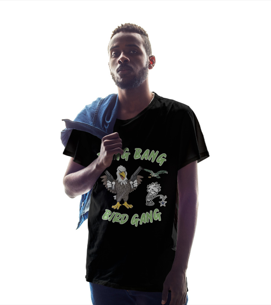 Bang Bang Bird Gang Eagle Guns Calvin Peeing Star T-Shirt