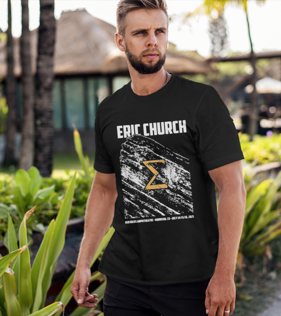 Eric Church Red Rocks Amphitheater Morrison July 14 16 2025 Sigma Symbol Event T-Shirt