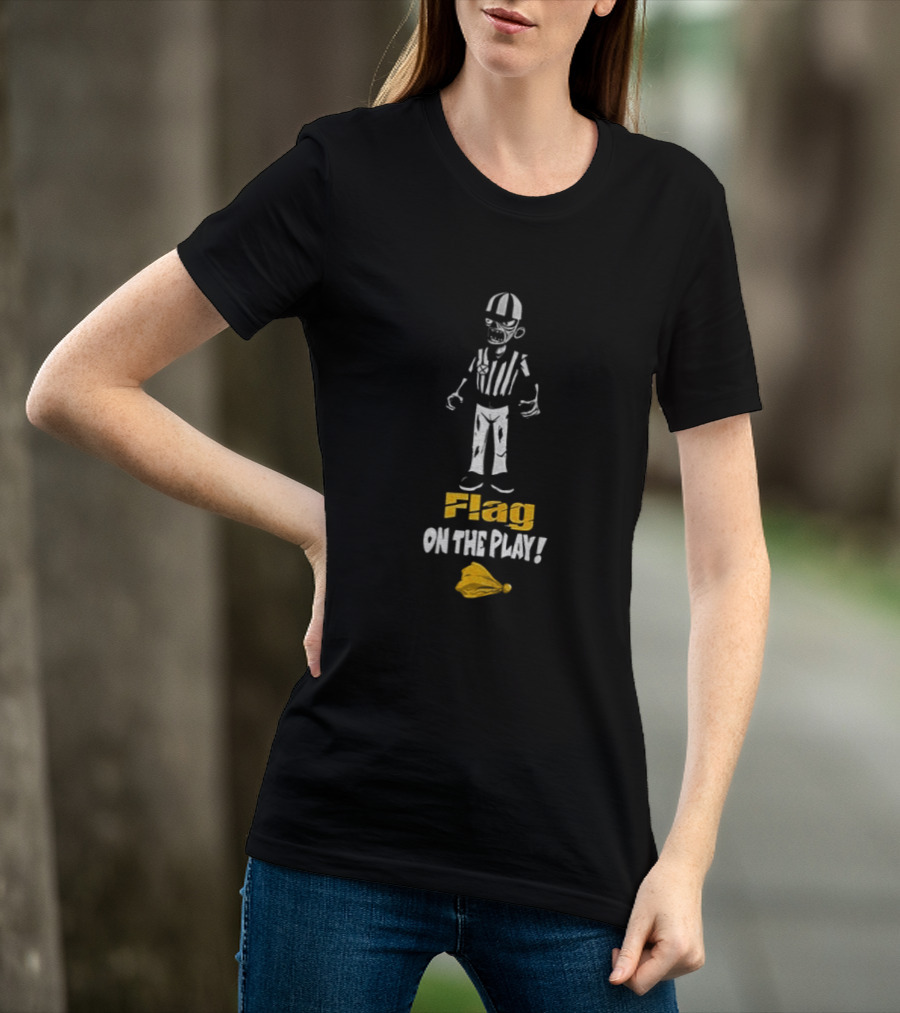 Zombie Referee Flag On The Play Halloween Humor T-Shirt