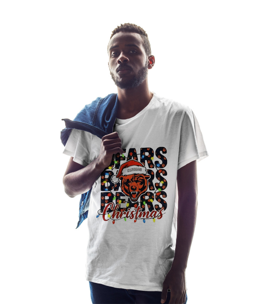 Bears Christmas Bear Santa Claus Chicago Bears Football T-Shirt