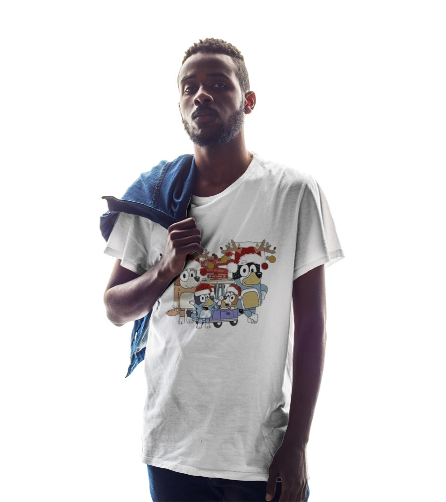 Bluey Family Christmas Santa Hats Merry Xmas 2024 T-Shirt