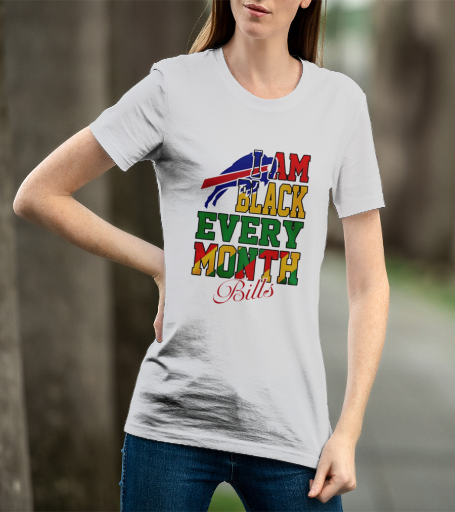 Buffalo Bills I Am Black Every Month Juneteenth Bills T-Shirt