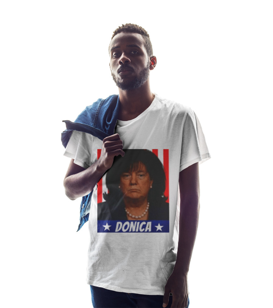 Donica Lewinsky 2025 Campaign Style Stars Red Stripes T-Shirt