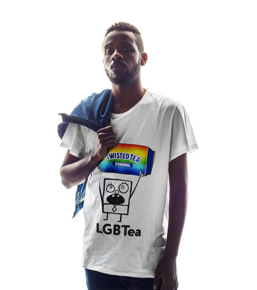 Doodlebob Holding Rainbow Twisted Tea Original LGBTea Pride LGBTQ+ T-Shirt