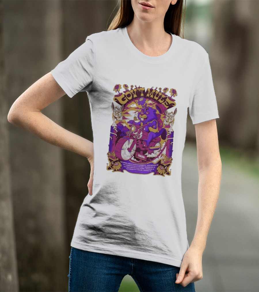 Gov't Mule Summer Tour 2026 Psychedelic Bear Riding Motorcycle Concert Dates And Locations T-Shirt