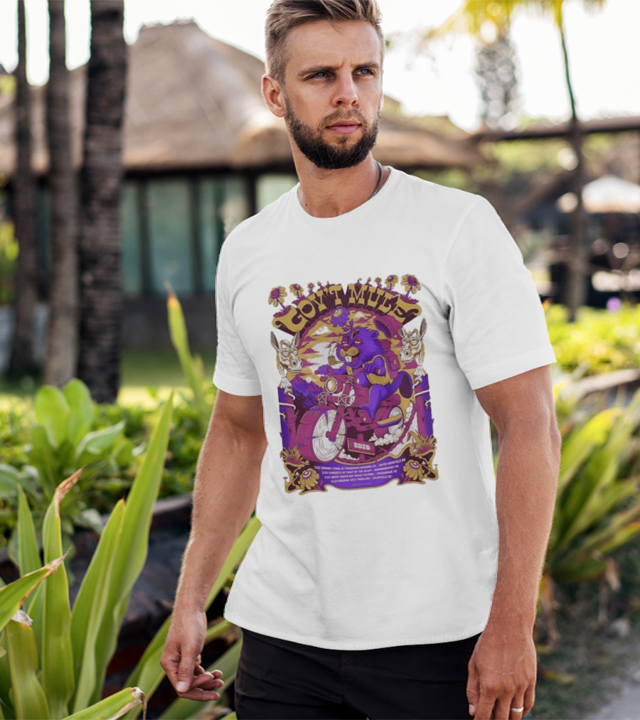 Gov't Mule Summer Tour 2026 Psychedelic Bear Riding Motorcycle Concert Dates And Locations T-Shirt