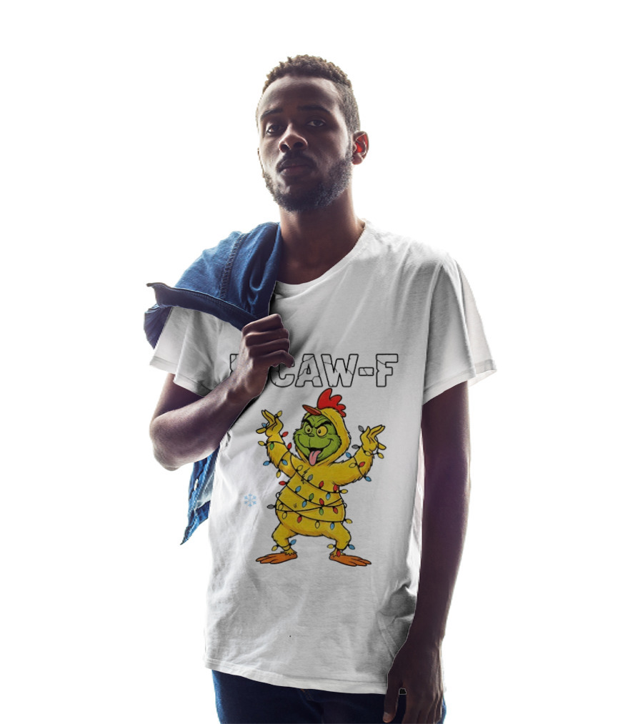 Grinch Chicken F Caw F Snow Christmas Lights 2025 T-Shirt