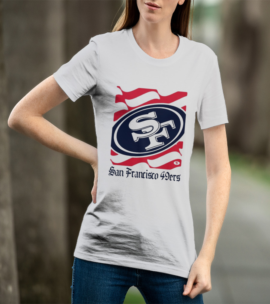 San Francisco 49ers SF Flag Heritage Wordmark T-Shirt