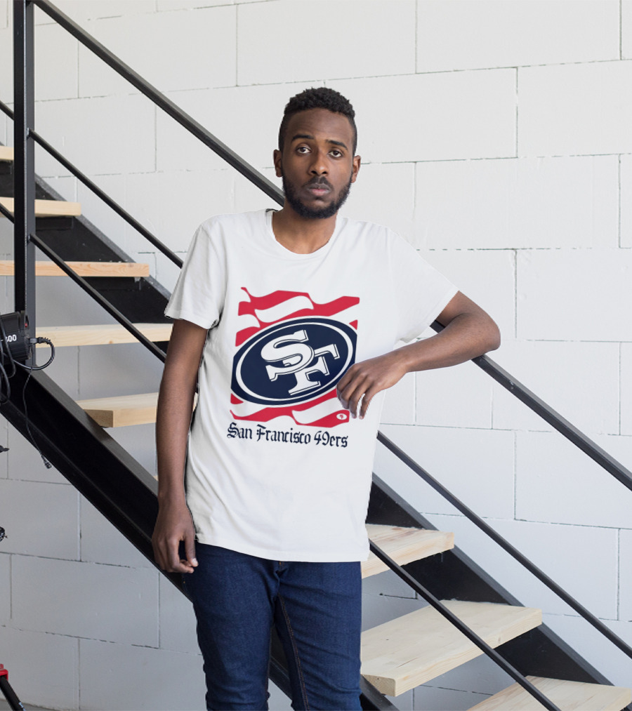 San Francisco 49ers SF Flag Heritage Wordmark T-Shirt