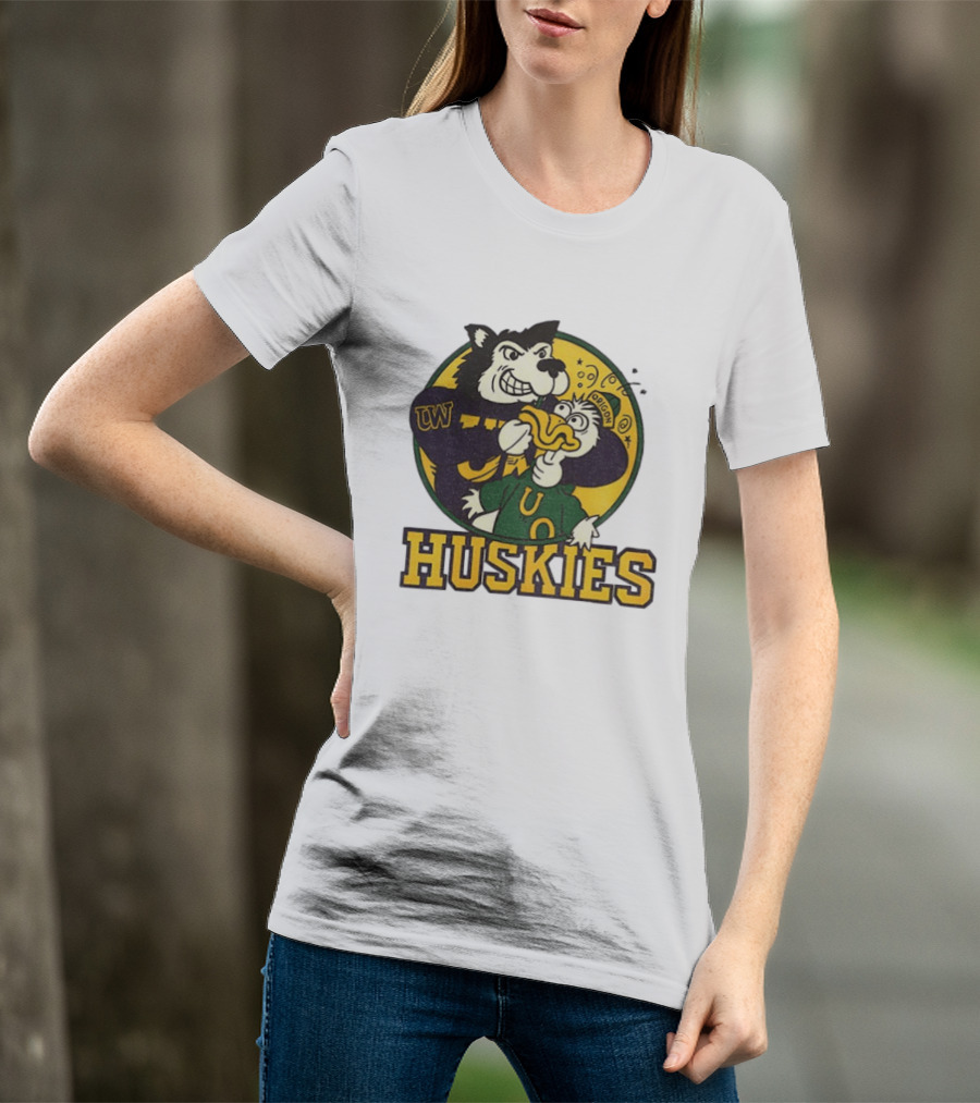 UW Huskies Vs Oregon Ducks Rivalry Football Showdown T-Shirt