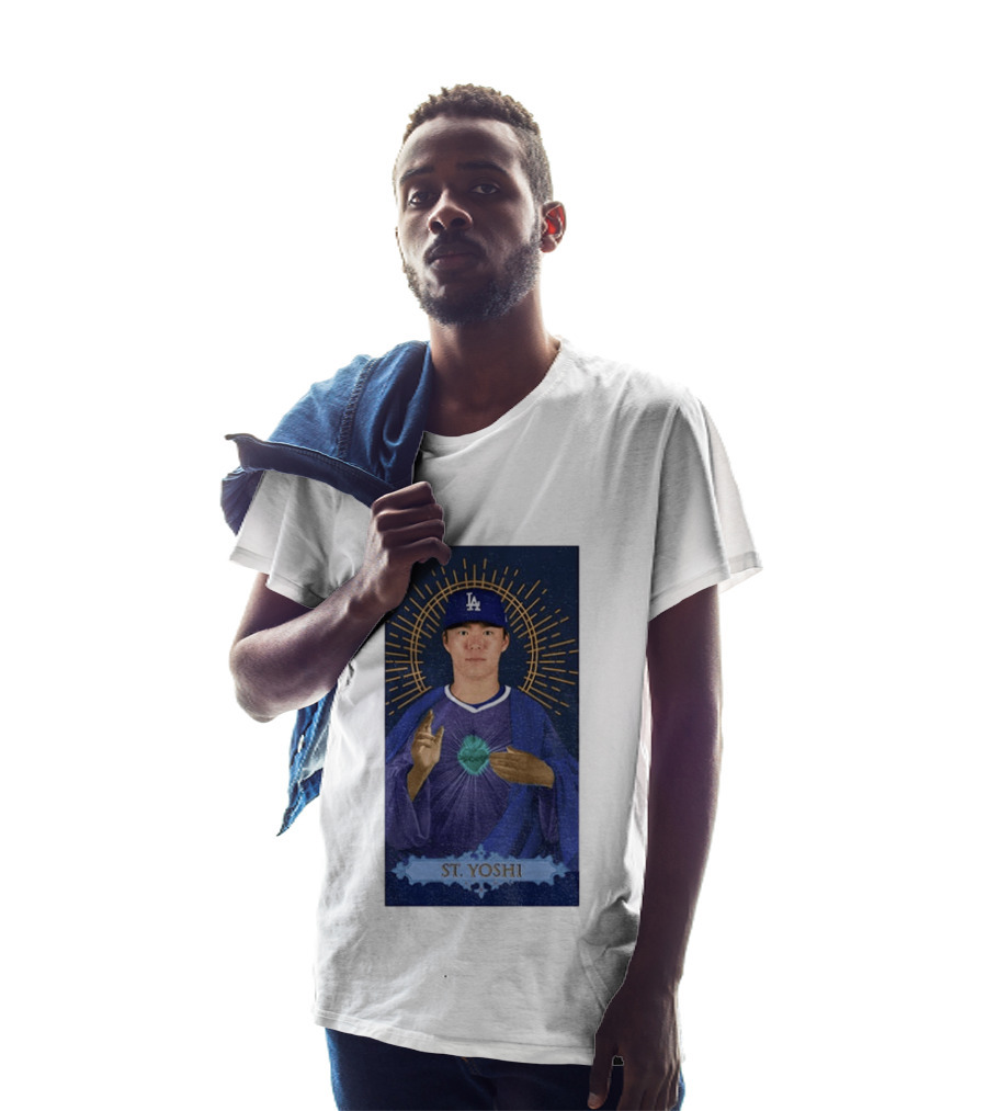 Yoshinobu Yamamoto Dodgers St. Yoshi Halo Icon MLB T-Shirt
