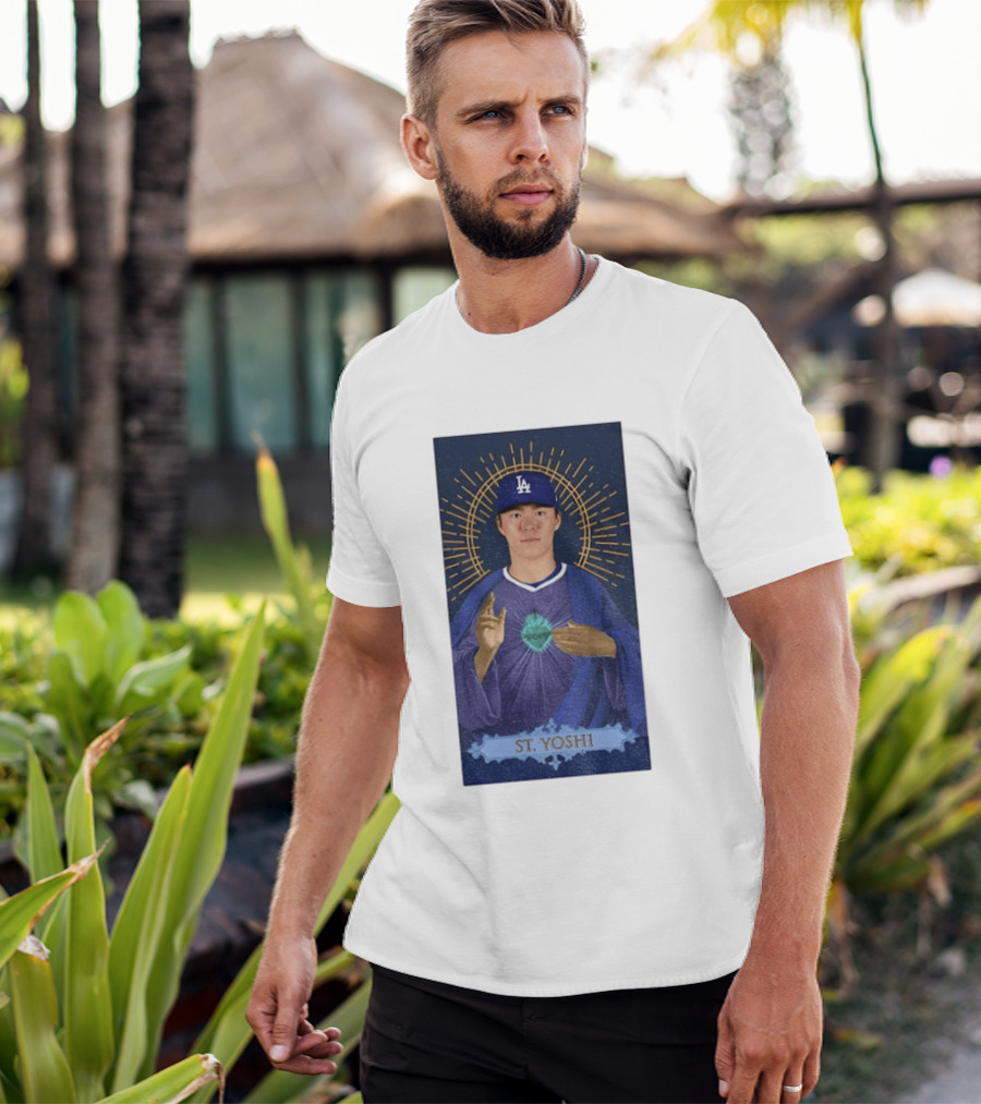 Yoshinobu Yamamoto Dodgers St. Yoshi Halo Icon MLB T-Shirt