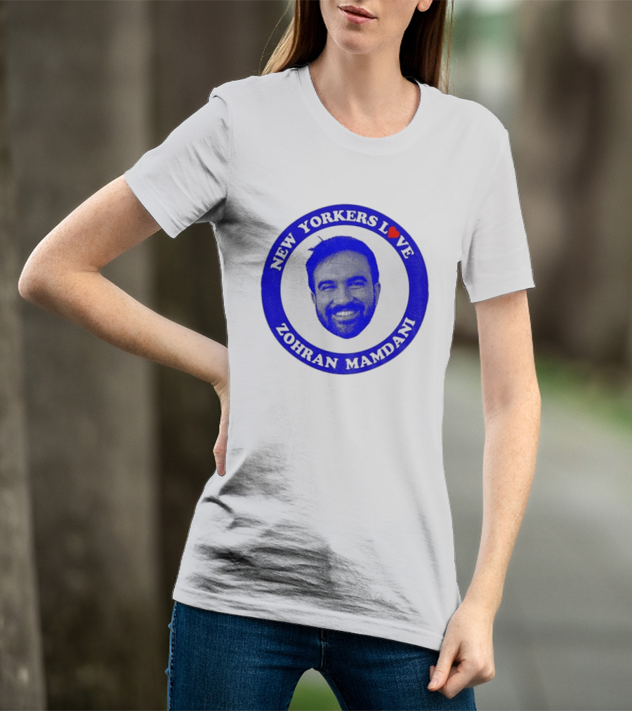 New Yorkers Love Zohran Mamdani Big Head Circular T-Shirt