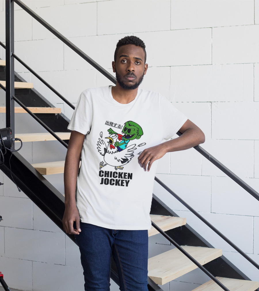 Zombie Chicken Jockey Exclamation Anime T-Shirt