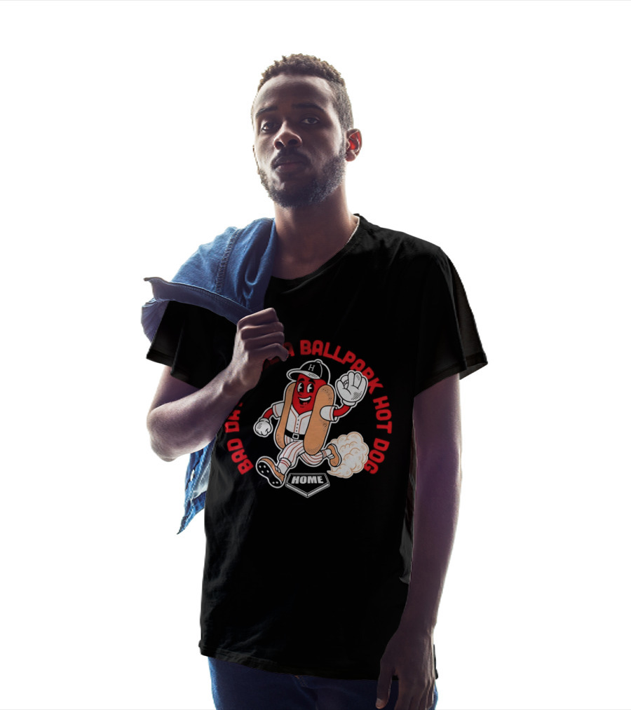 Bad Day To Be A Ballpark Hot Dog Cleveland Baseball Cartoon T-Shirt
