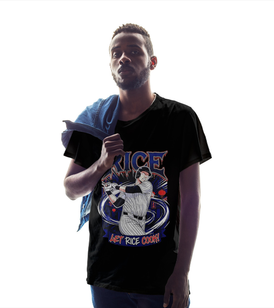 Rice Let Rice Cook New York Yankees Baseball Cartoon T-Shirt