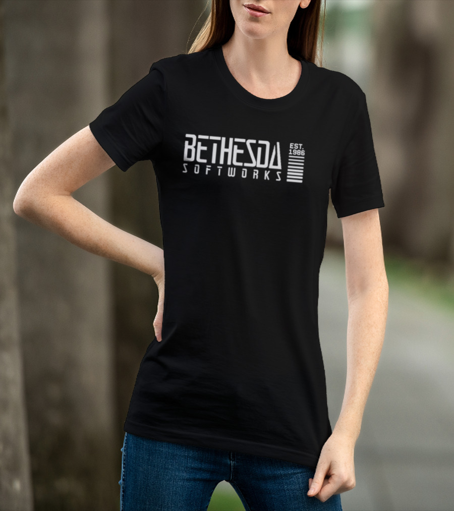 Bethesda Softworks 40th Anniversary 2026 Retro Pixel Art Style Celebration T-Shirt