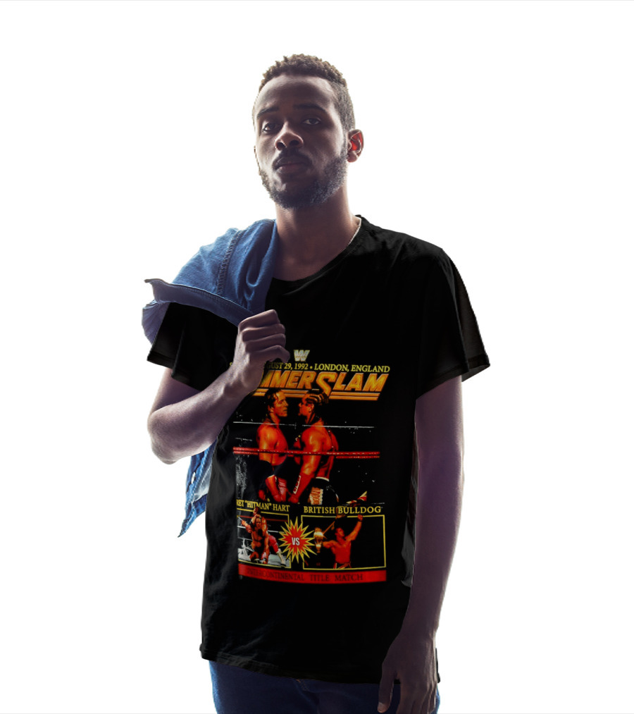 WWF SummerSlam 1992 Bret Hart Vs British Bulldog London England T-Shirt