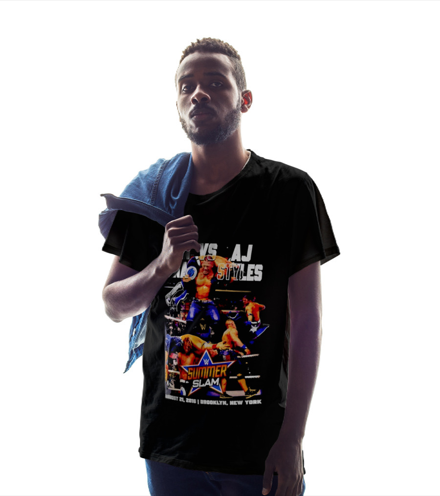 John Cena Vs AJ Styles WWE SummerSlam 2016 Barclays Center August 21 Brooklyn New York T-Shirt