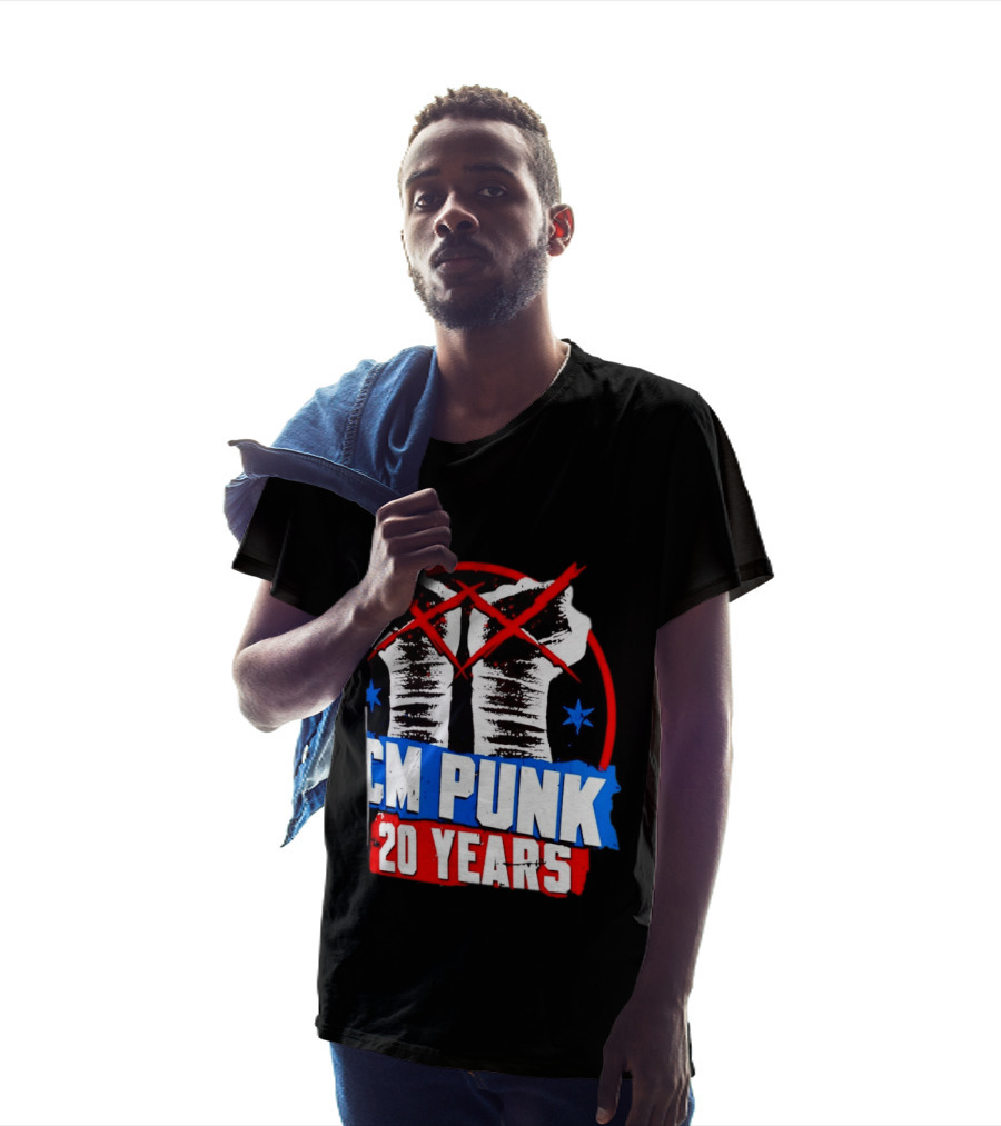 CM Punk 20 Years WWE Fists T-Shirt