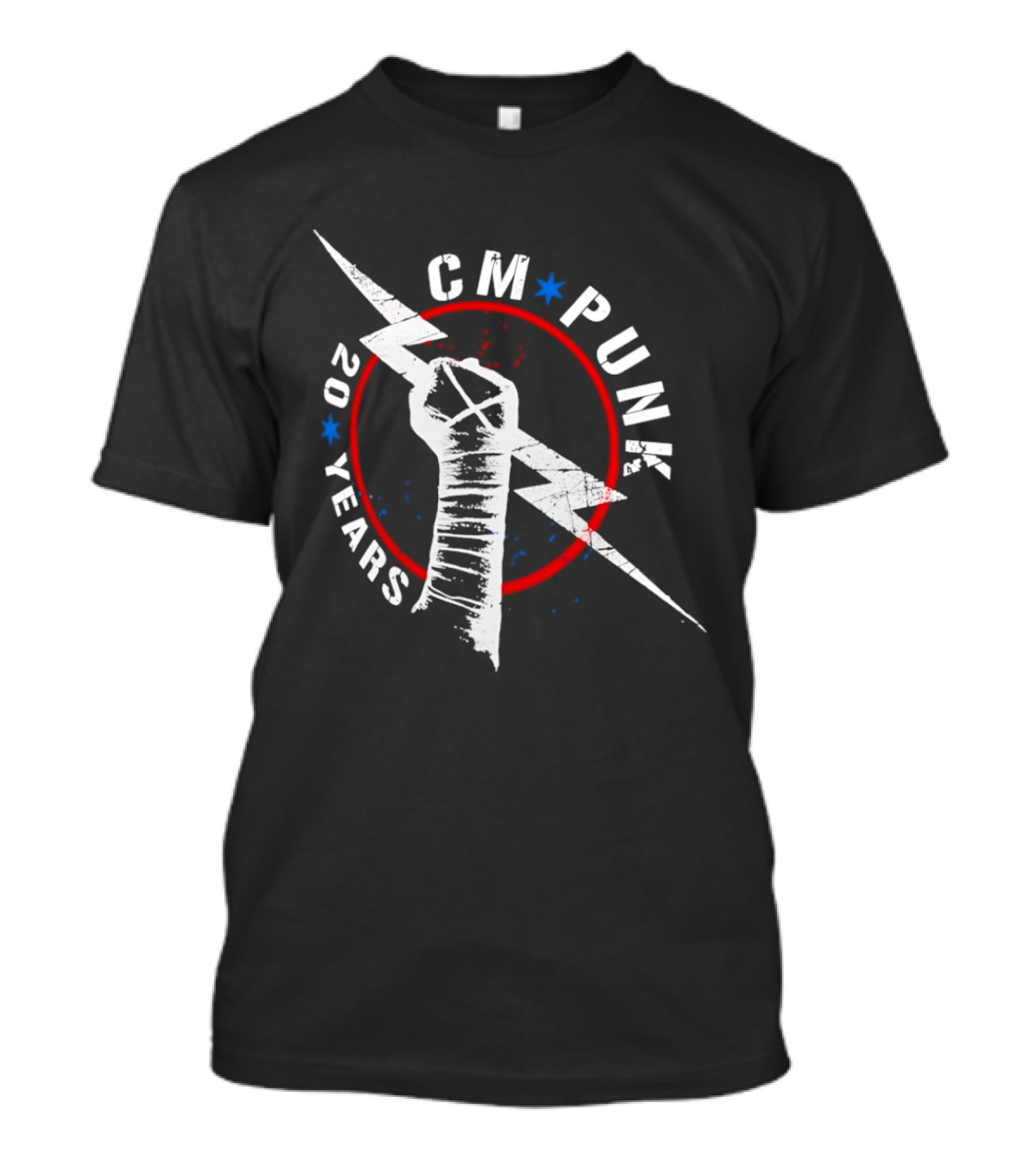 CM Punk 20 Years Lightning Fist WWE T-Shirt