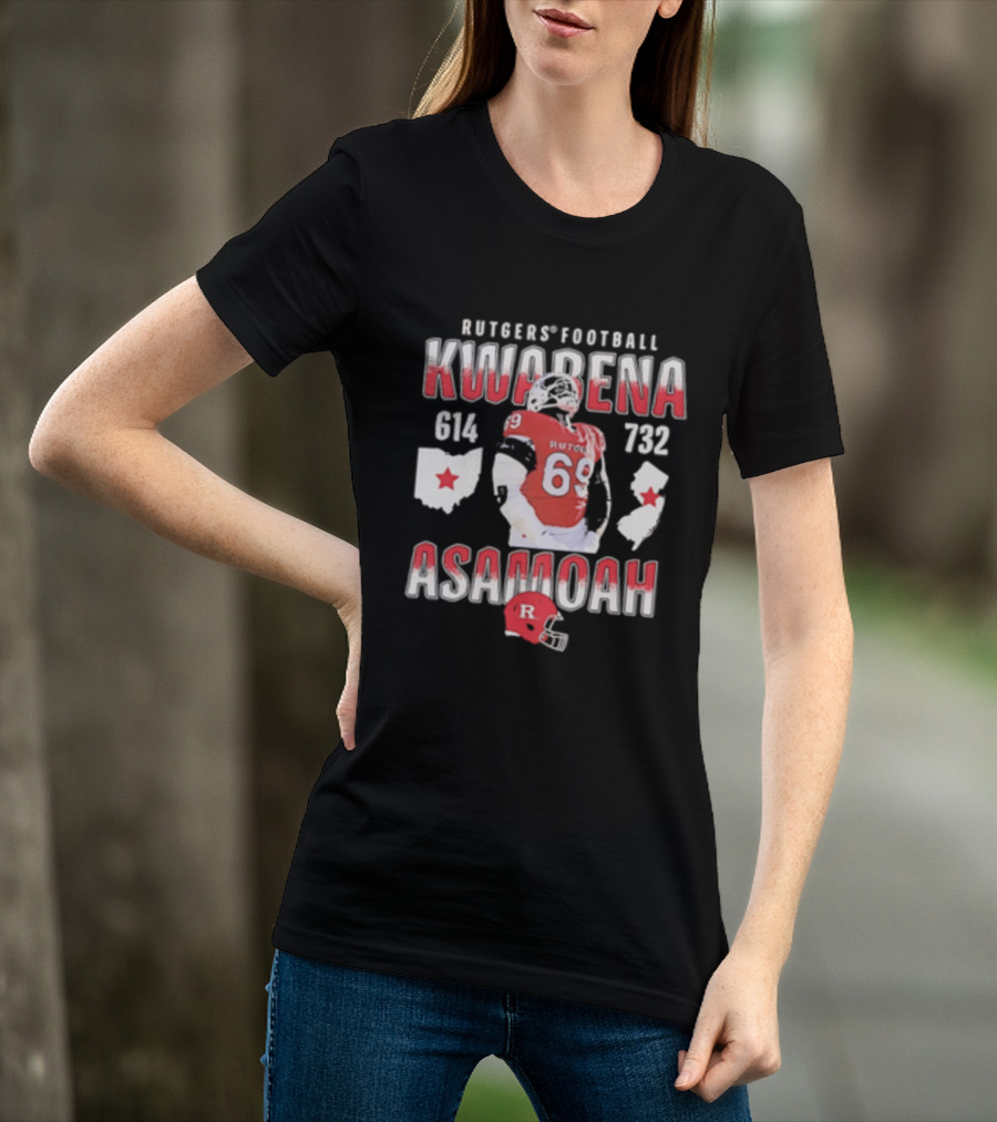 Kwabena Asamoah Rutgers Football 69 Ohio New Jersey 614 732 T-Shirt