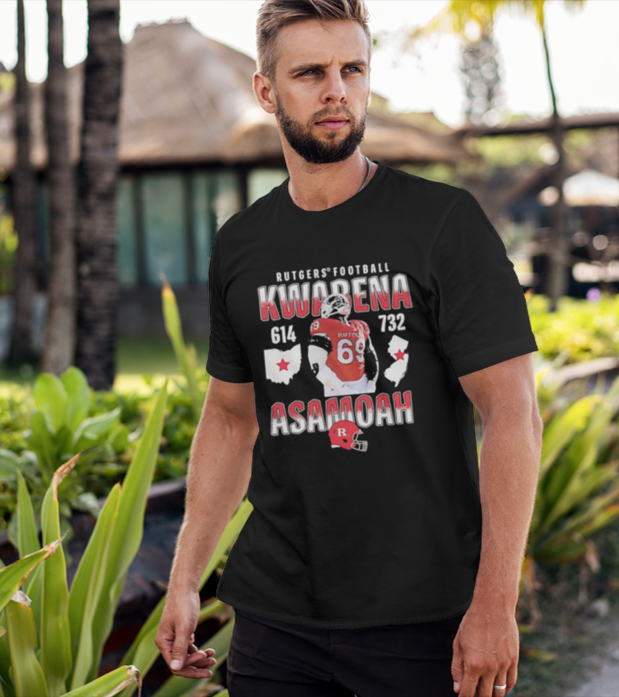 Kwabena Asamoah Rutgers Football 69 Ohio New Jersey 614 732 T-Shirt