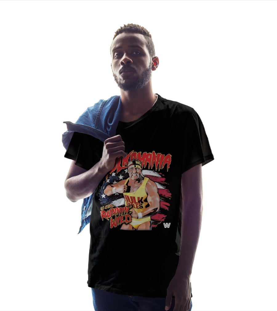 Hulk Hogan Hulkamania Runnin Wild American Flag WWE T-Shirt