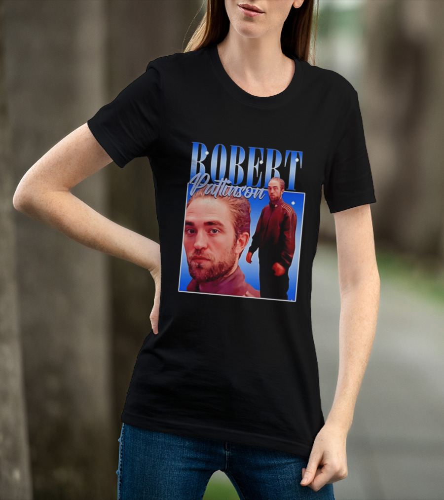 Robert Pattinson Standing Meme Blue Adidas Tracksuit T-Shirt