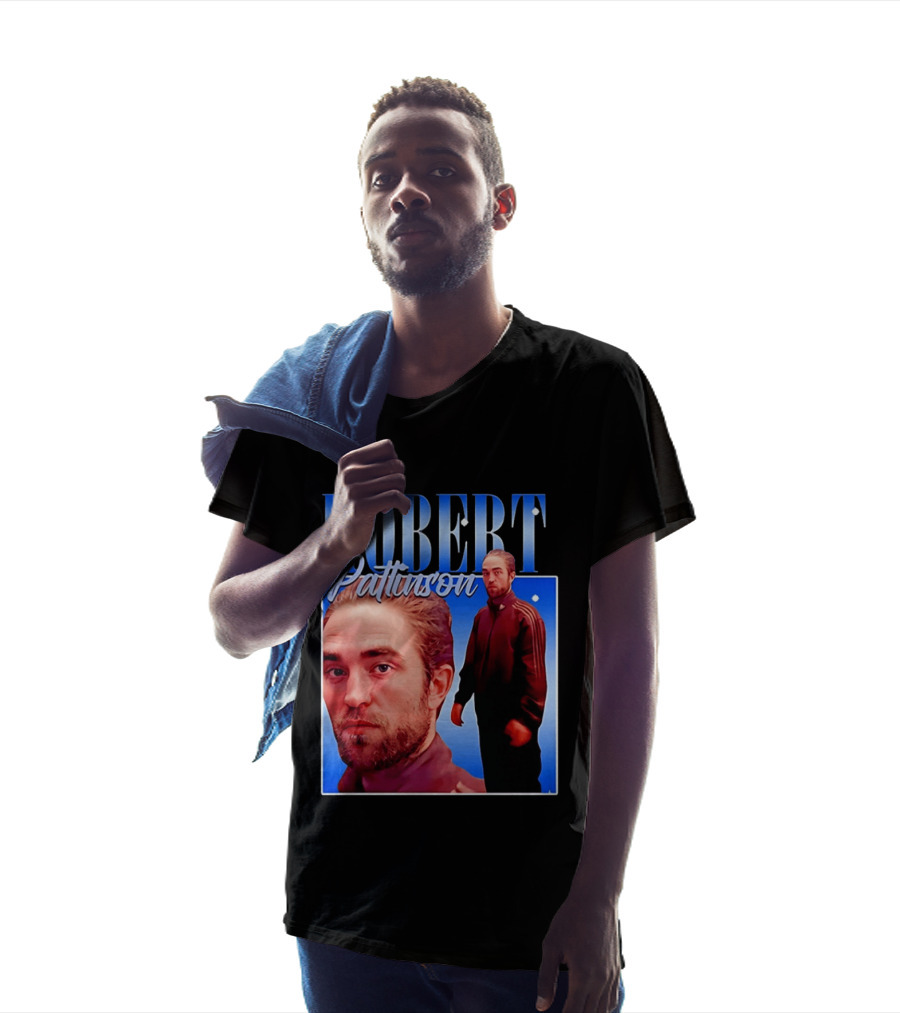 Robert Pattinson Standing Meme Blue Adidas Tracksuit T-Shirt
