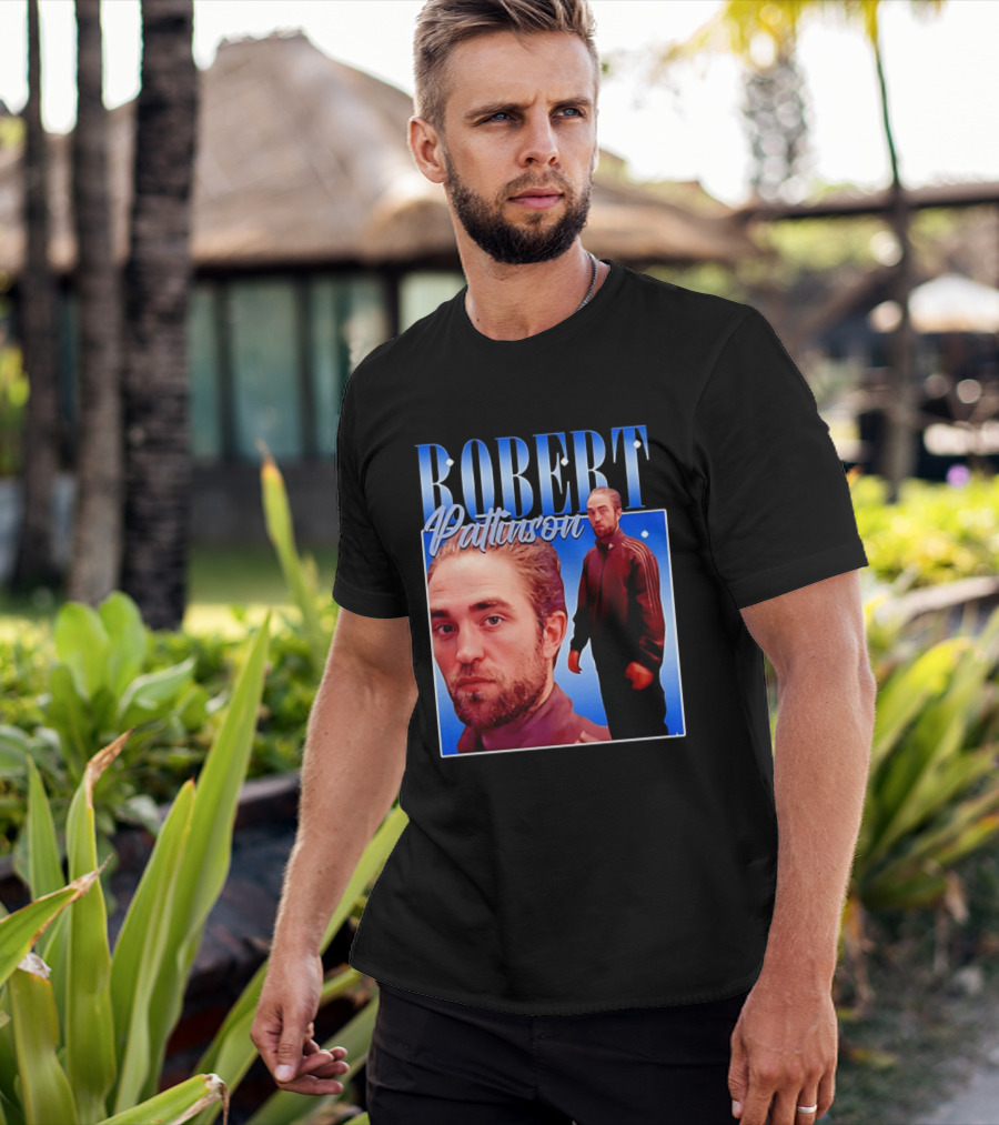 Robert Pattinson Standing Meme Blue Adidas Tracksuit T-Shirt