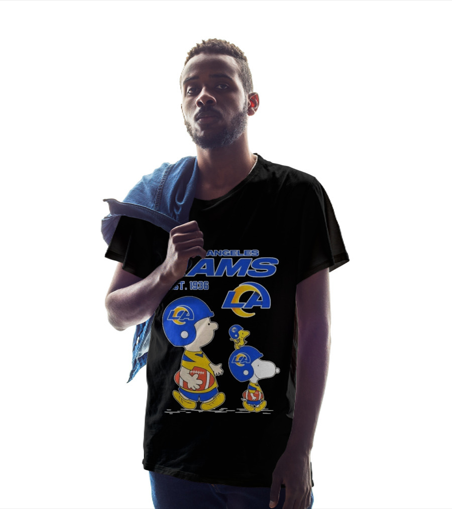 Snoopy Charlie Brown Los Angeles Rams 1936 Football Team LA T-Shirt