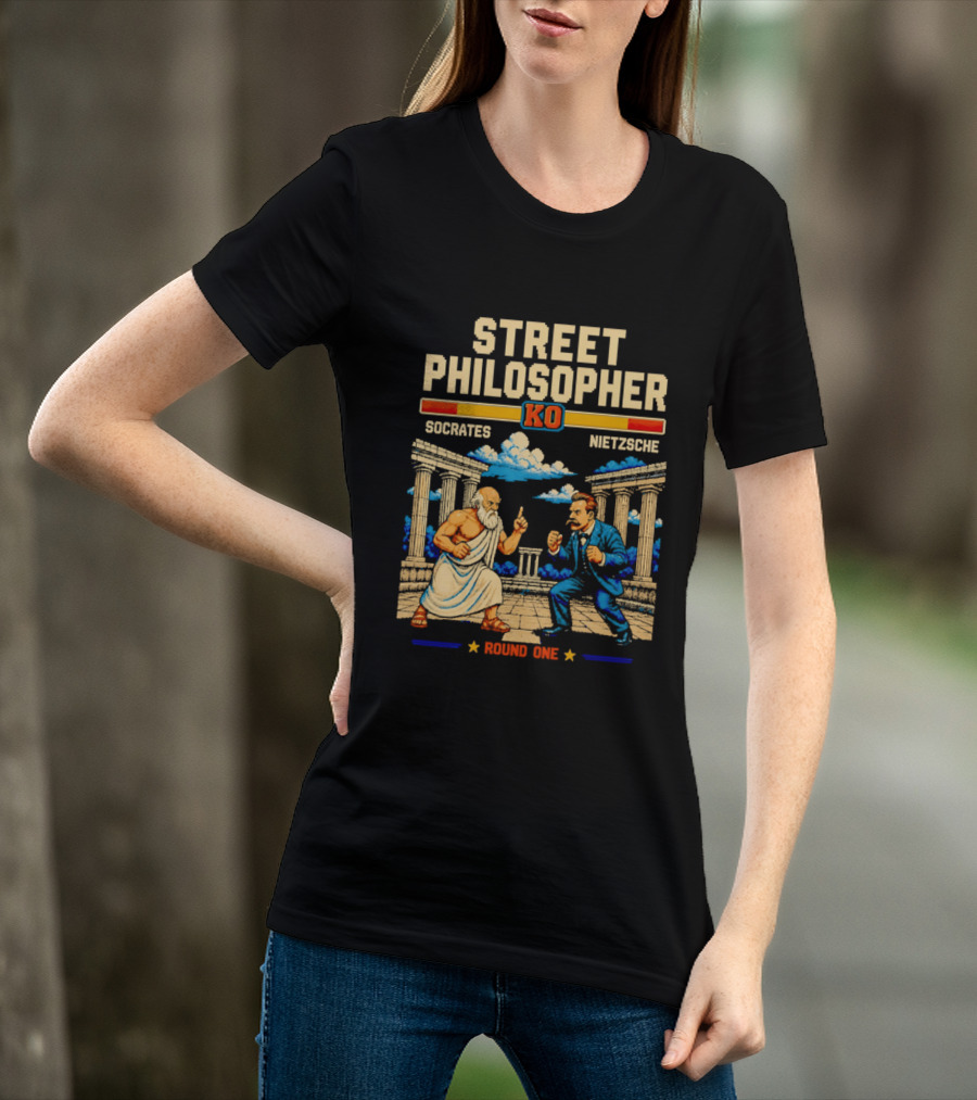 Street Philosopher KO Socrates Nietzsche Round One Colosseum Showdown T-Shirt