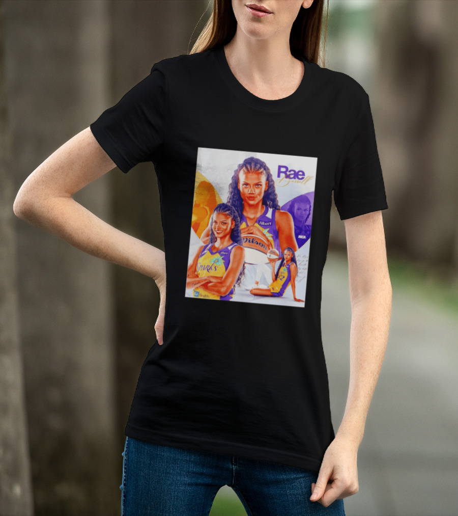 WNBA Rae Burrell Los Angeles Sparks No 22 Wilson Basketball Collage T-Shirt