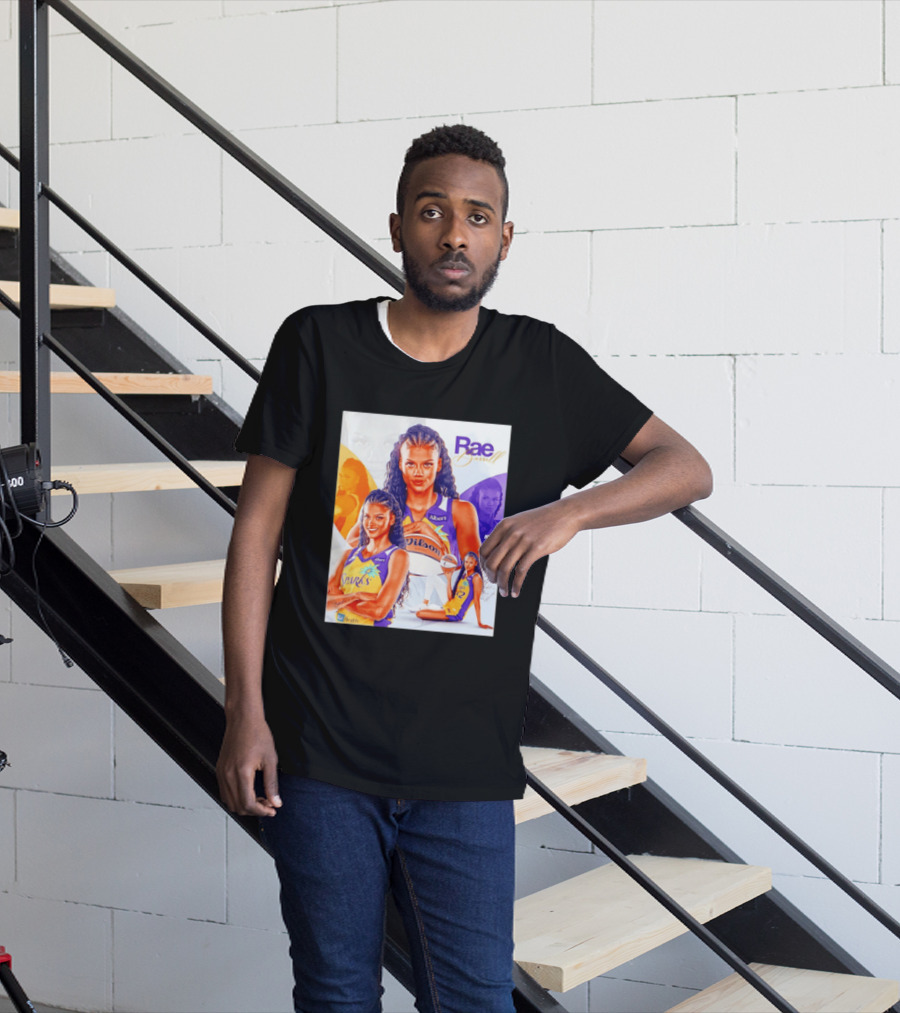 WNBA Rae Burrell Los Angeles Sparks No 22 Wilson Basketball Collage T-Shirt