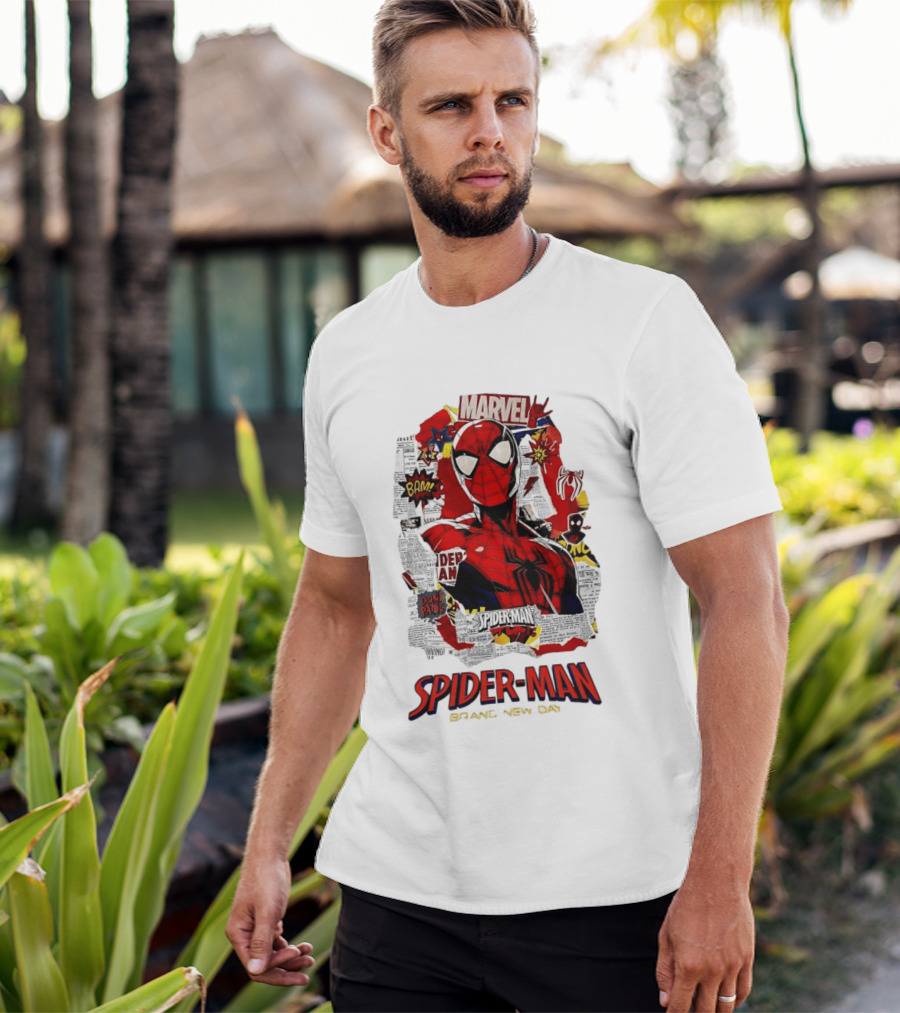 Marvel Spider Man Brand New Day Comic Collage T-Shirt
