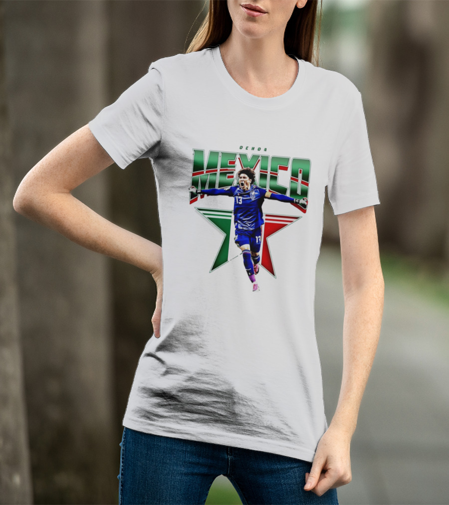 Ochoa Mexico 13 Goalkeeper Tri Color Starburst T-Shirt