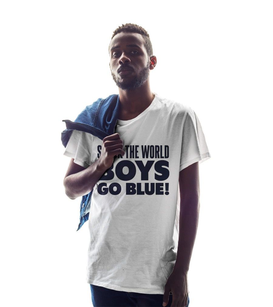 Shock The World Michigan Men's Basketball Boys Go Blue T-Shirt