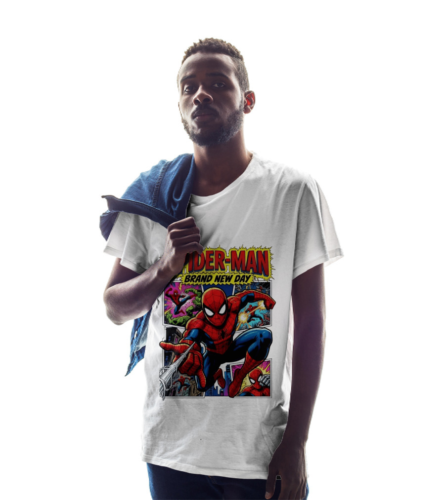 Spider Man Brand New Day Collage Marvel Comic Adventure T-Shirt