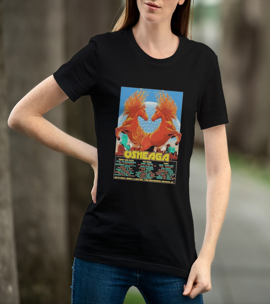 19th Annual Osheaga Music And Arts Festival July 31 To August 2 2026 Headliners Twenty One Pilots Tate McRae Lorde Parc Jean Drapeau Montreal Canada T-Shirt
