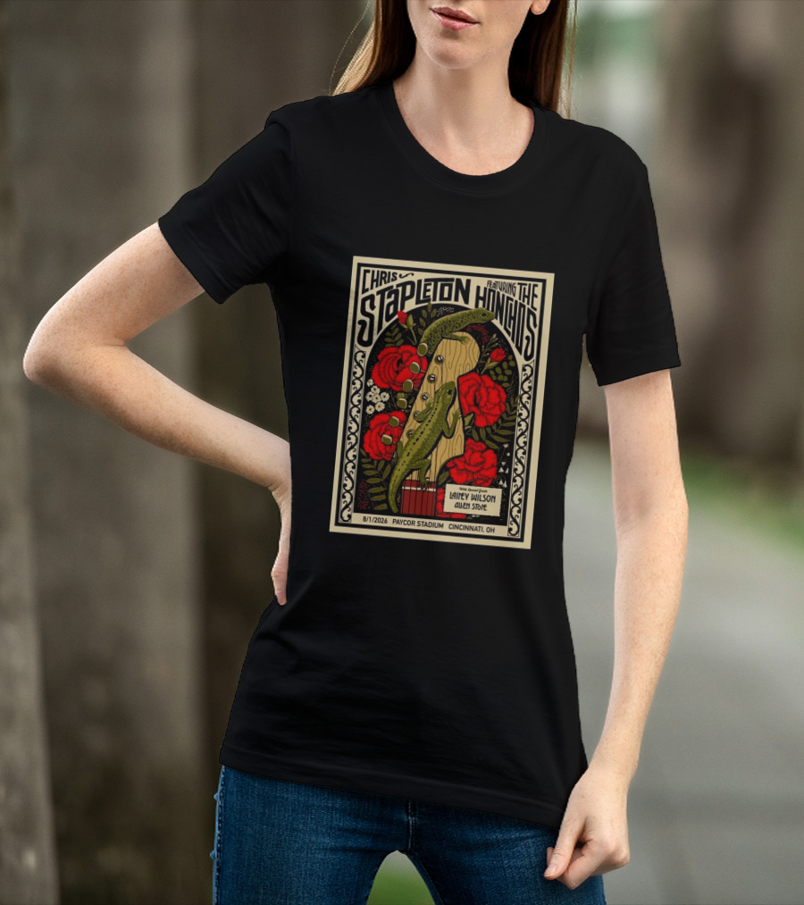 Chris Stapleton Featuring The Honchos Lainey Wilson Allen Stone Cincinnati 2026 Paycor Stadium August 1 T-Shirt