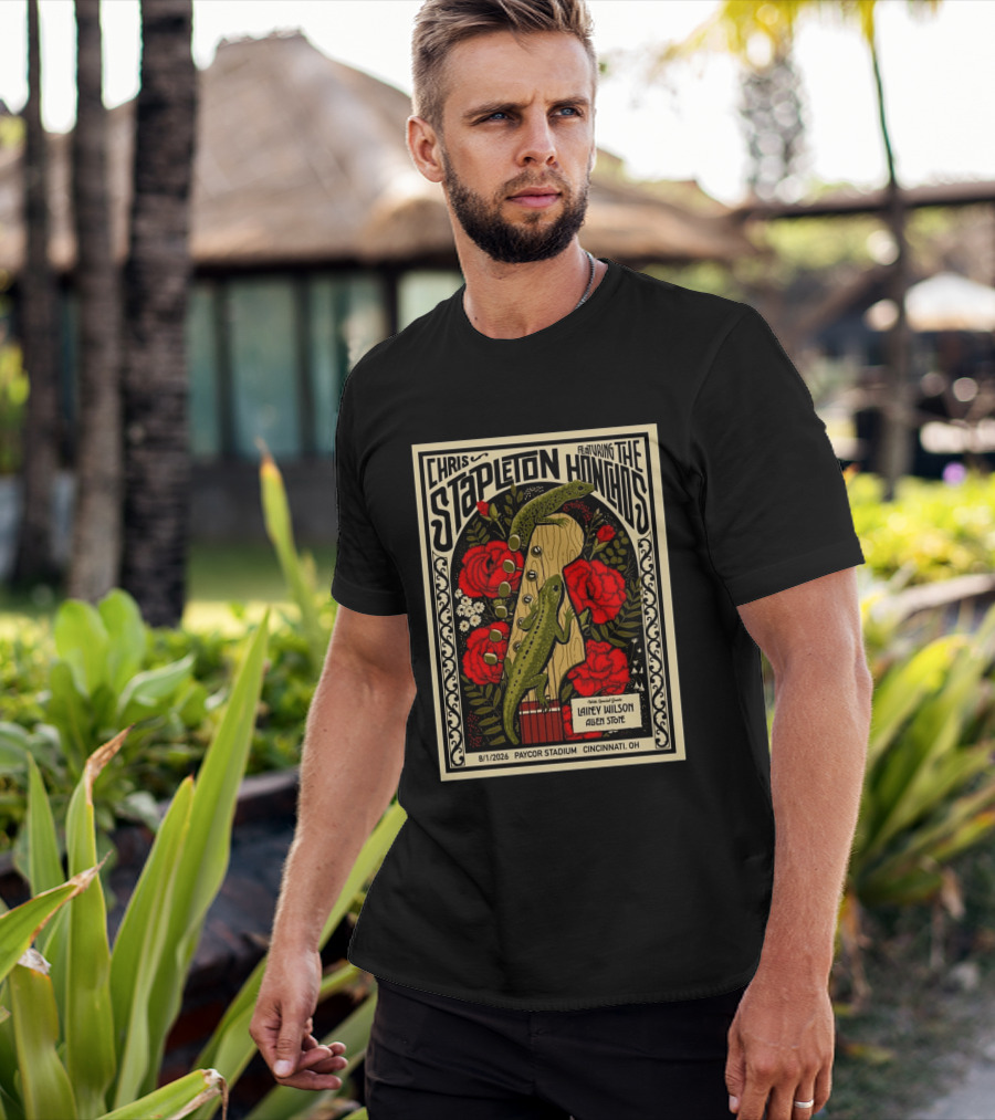 Chris Stapleton Featuring The Honchos Lainey Wilson Allen Stone Cincinnati 2026 Paycor Stadium August 1 T-Shirt