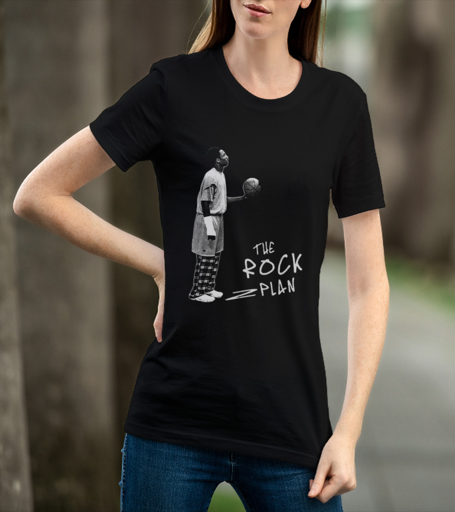 The Rock Plan Street Basketball Vintage Style Player Holding Ball T-Shirt