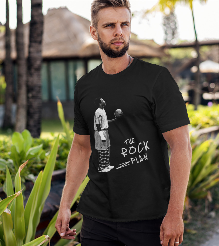 The Rock Plan Street Basketball Vintage Style Player Holding Ball T-Shirt