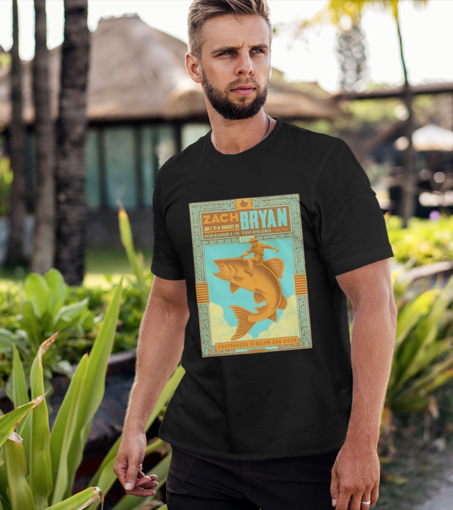 Zach Bryan July 31 August 1 Snapdragon Stadium San Diego Featuring Ryan Bingham The Texas Gentlemen Key Eli 2026 T-Shirt
