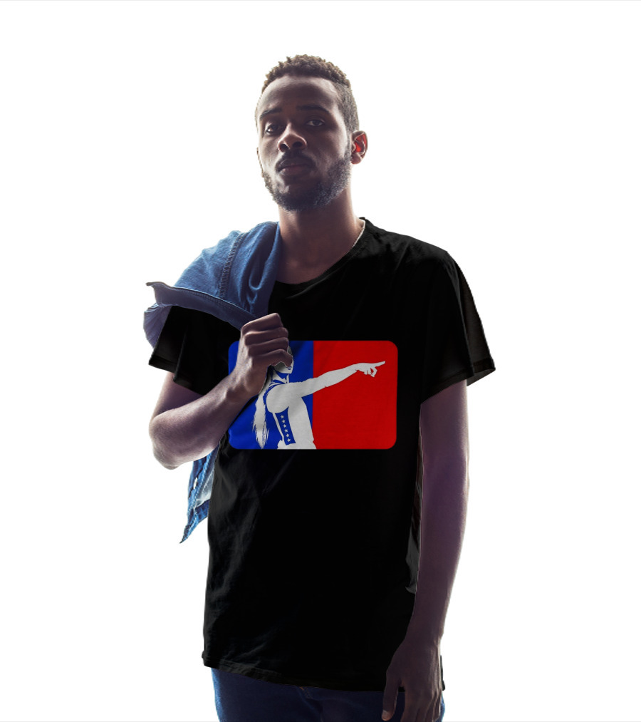 Sophie Cunningham WNBA 2026 Pointing Gesture In Blue And Red T-Shirt